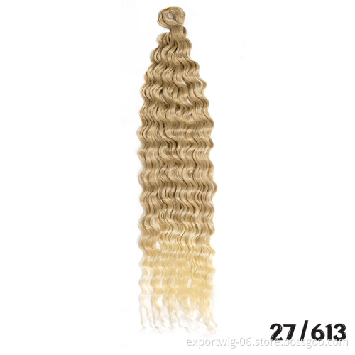 Blonde Pink Brown Customs Size Synthetic Long Curly Braiding Hair Water Wave Crochet Wavy Braiding Hair For RU